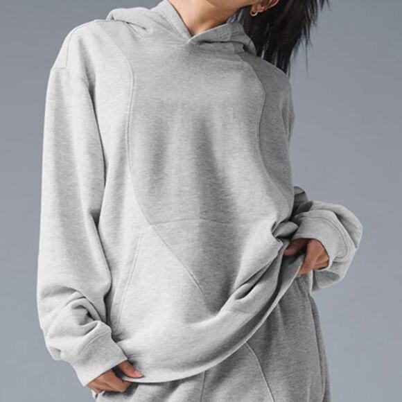 ALO Yoga Tops - Alo Yoga Make Waves Hoodie Small Womens / XS Mens Athletic Heather Grey Tonal
